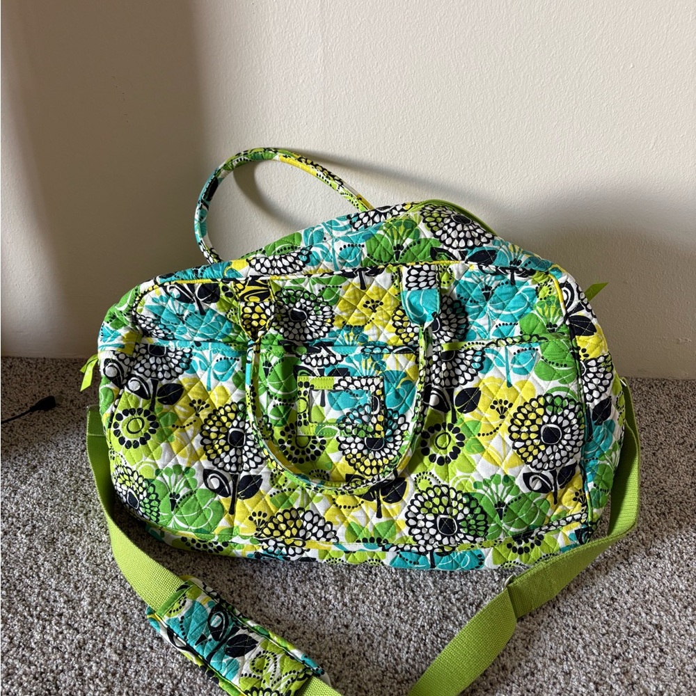 Vera Bradley Green Floral Travel Bag